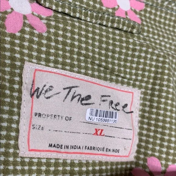 Free people We The Free cali printed Olive Pink Floral Pattern blazer XL